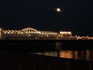 Brighton Pier and moon