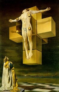 Salvador Dali hypercube cross