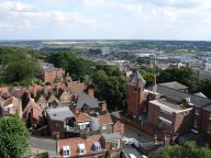 view across countryside from Lincoln Castle