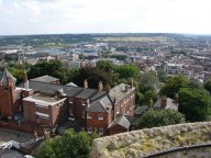 view across countryside from Lincoln Castle