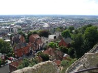view across countryside from Lincoln Castle