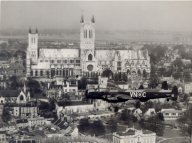 Lincoln bomber flying below Lincoln Cathedral, May 1947, contributor Harry Parkins