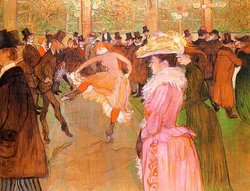 scenes of night life at the Moulin Rouge by Toulouse-Lautrec