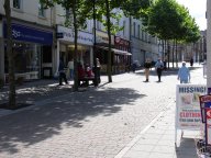 empty streets, boarded-up shops