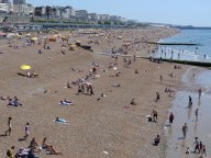 Brighton beach on a hot summer's day