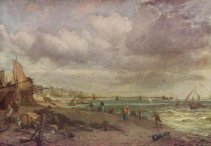 Brighton beach and The Royal Suspension Chain Pier - John Constable (c 1824)
