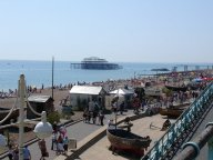 derelict West Pier and Brighton sea front