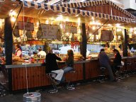 food stall in Plaza Charco during La Carnaval